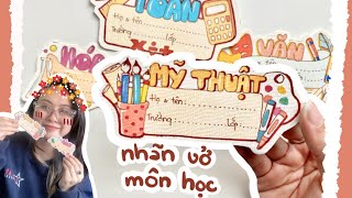 Vẽ và Trang trí Nhãn vở chủ đề Môn học | Beisme