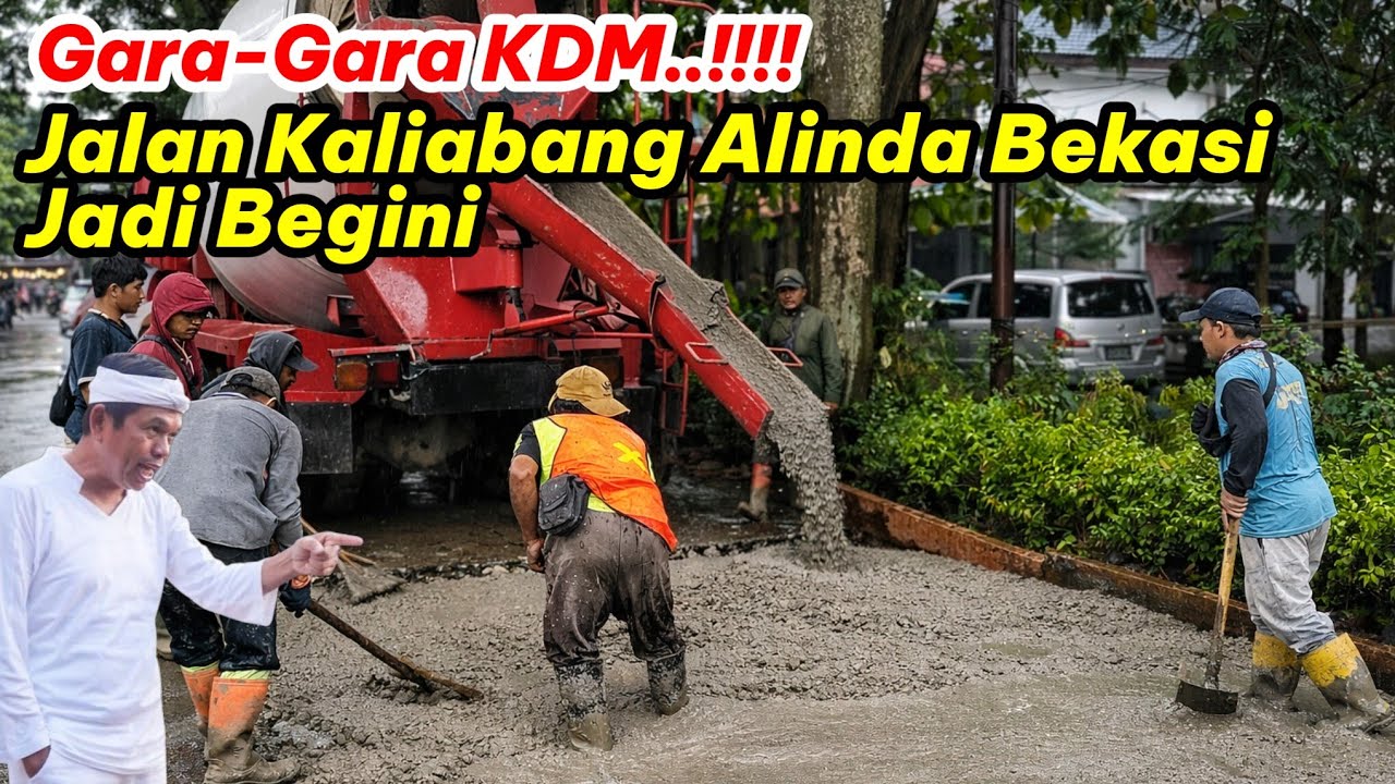 GEGER‼️Jalan Kaliabang Alinda Bekasi Akhirnya Dicor, Dulu Rusak Parah Sekarang Mulus❗#kdm 