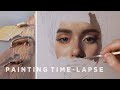 Oil painting timelapse  blossom