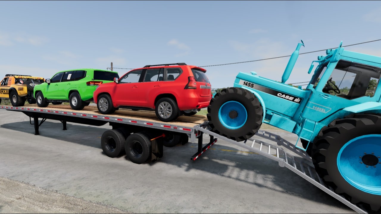 Flatbed Truck McQueen | Transportation with Truck - Pothole vs Car # | BeamNG.Drive Gameplay