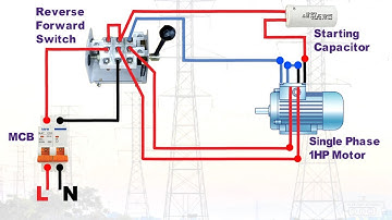 Single Phase Motor Reverse  Forward  Connection @JrElectricSchool
