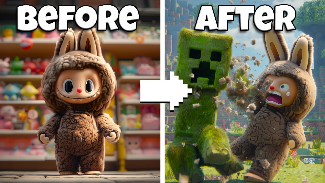 Minecraft Labubu Color Labubu FALLS Into Minecraft! Now He Can’t Go Back (Episode 1) - YouTube