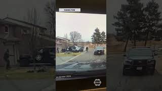 Thumbnail for Dramatic video shows Hamilton cop being dragged by vehicle trying to flee police