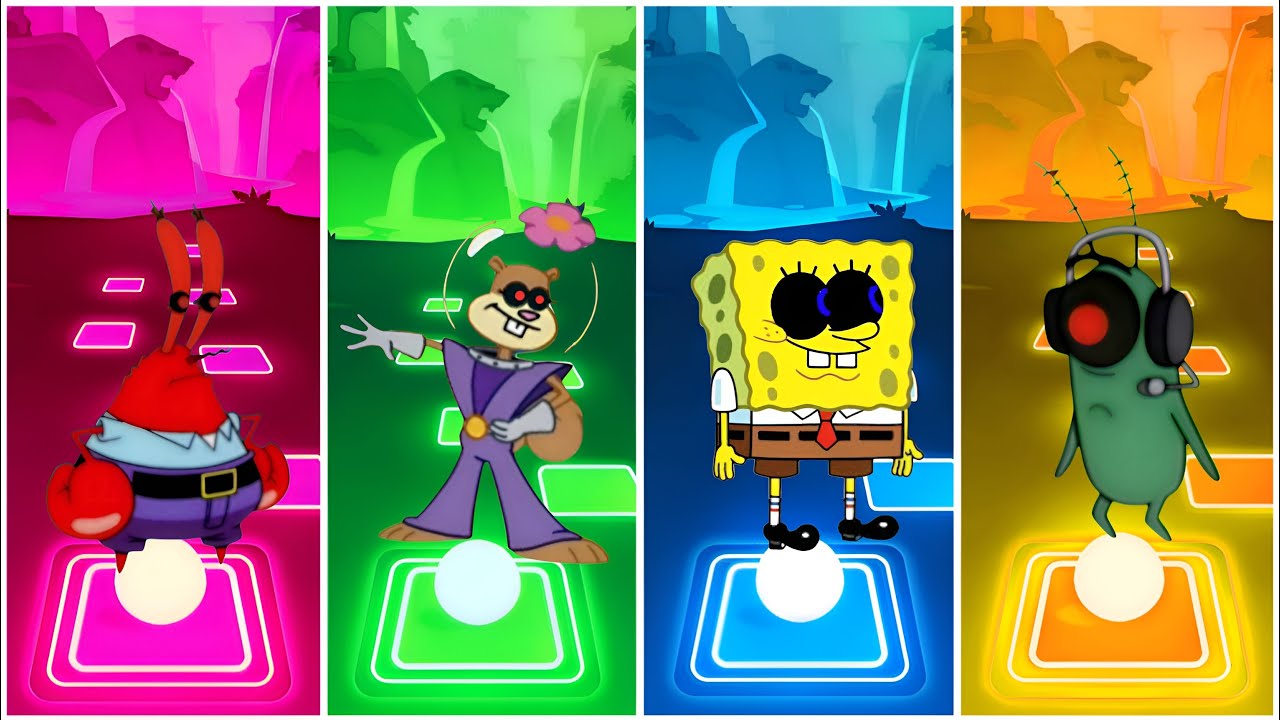 MR KRABS EXE VS SANDY EXE VS SPONGEBOB EXE VS PLANKTON EXE | TILES HOP