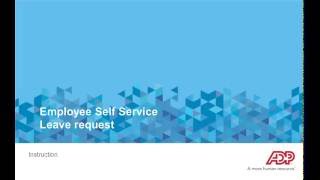 ADP Perman: Submit a leave request with Employee Self Service (ESS)