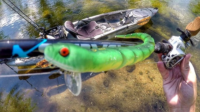 Do Bass Actually Eat SNAKES??  Topwater SNAKE Bass Fishing Lure! 