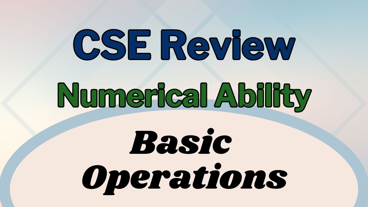 Civil Service Exam • Numerical Ability • Basic Operations - YouTube