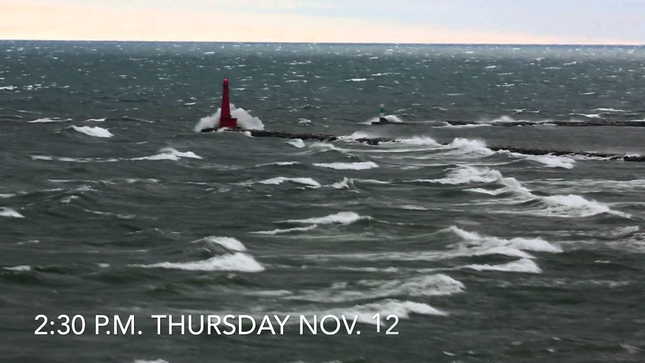 Watch as big wind storm on Lake Michigan develops over 24 hours YouTube