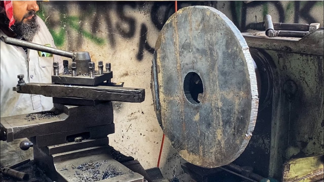 Mind Blowing Lathe Work! Creating a Granite Press Machine Plate from ...