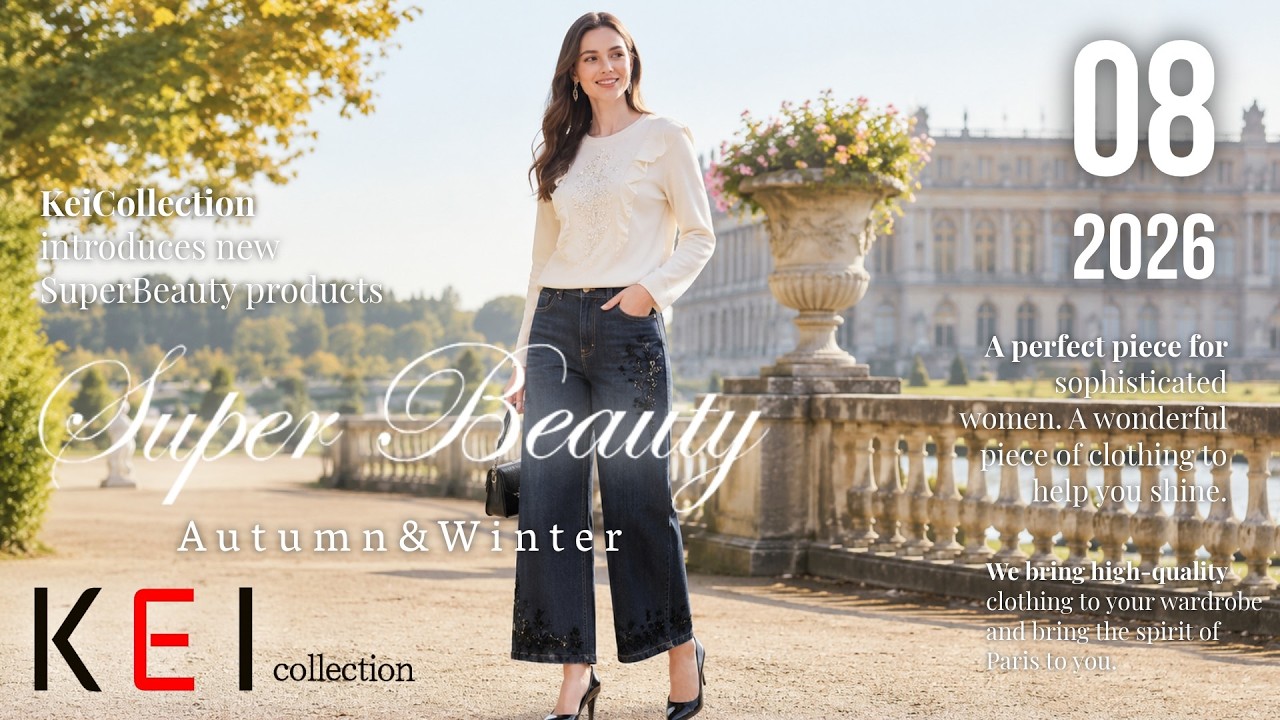 Super Beauty S2624009 Embroidered Denim Pants | Sophisticated and