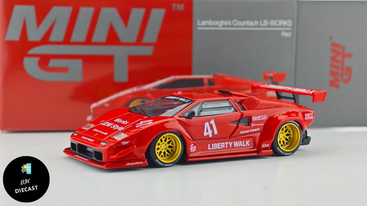 Lamborghini Countach LBWK Red by Mini GT 1/64 | UNBOXING and