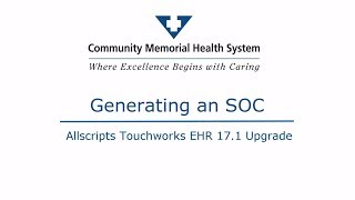 Famous Allscripts EHR 17.1- How to generate an SOC for eReferrals Profile