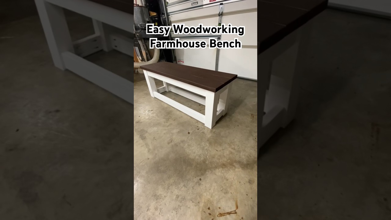 Easy Woodworking Project - DIY Farmhouse Bench 