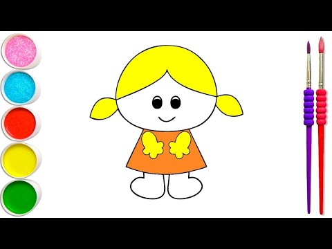 Doll Drawing and Colouring for kids | Easy Doll drawing for children | Art  Breeze # 32 | Learn Colouring and Drawing | Viral Rocket - video Dailymotion