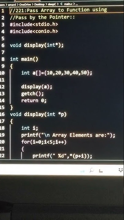 pass array to function pass by pointer iN 🧲 PrOgRaMmInG 🍀🍃🍃 - YouTube