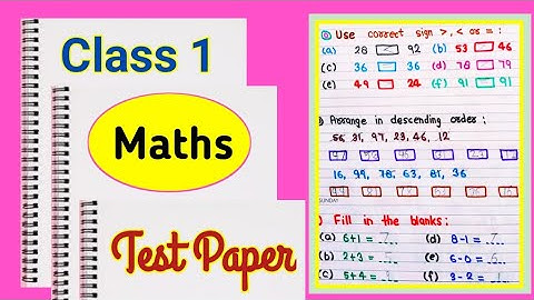 Math Worksheet for Class 1 । class 1 maths । class 1 maths worksheet ।। Maths test paper