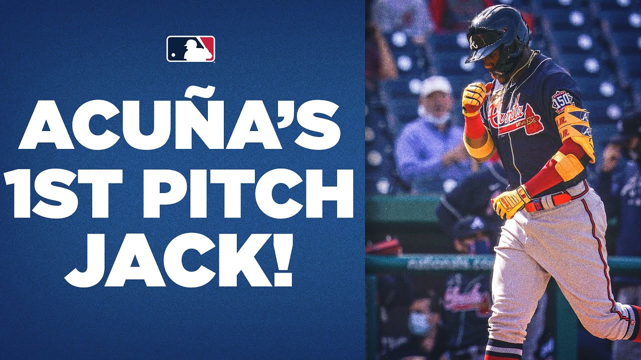 HELLO TO YOU! Ronald Acuña Jr. goes deep on 1st pitch from Max Scherzer (And then Freddie does too!)