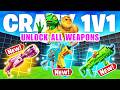 UNLOCK ALL NEW WEAPONS CRAZY 1V1 FFA ALL GUNS &amp; RIDES MAP FORTNITE CREATIVE -  PART 50 @hozzy hozzy