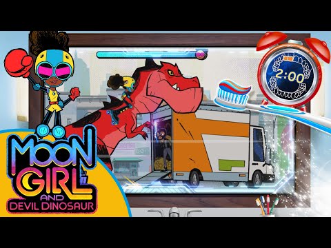 Moon Girl and Devil Dinosaur 2 Minute Action Toothbrush timer with Music!