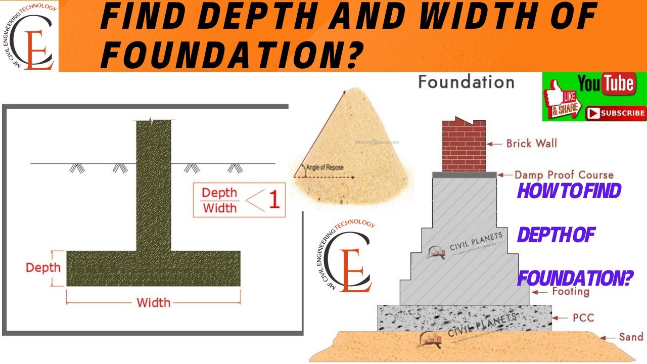 How to find depth and width of foundation |Depth of foundation| stair foundation 