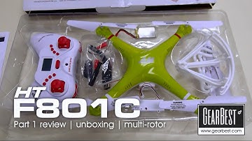 HT F801C quadcopter - PART 1 Unboxing review