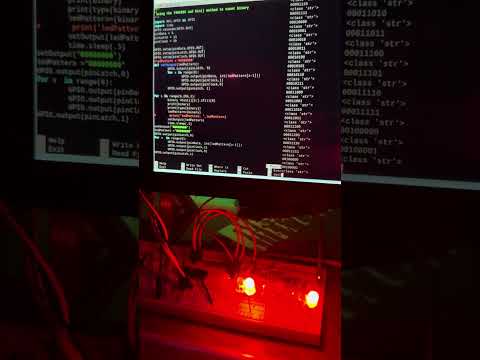 Raspberry pi lesson 5 binary counter with shift register