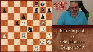 Thumbnail for 5 Minutes with Ben  | Ben Finegold vs Ole Jakobsen, Bruges 1989 | Nice Winning Tactic