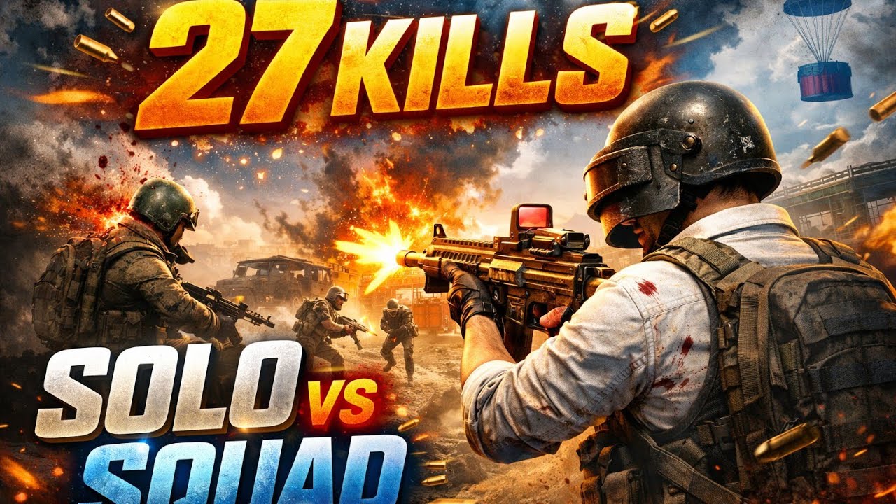PUBG LIVE 🔴 4.2 Update ! 27 Kills in Solo vs Squad