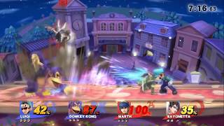 [Smash 4] Luigi (Me) & DK (Shadels) VS Marth (Luna) & Bayo (Pika)