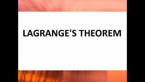 Lagrange Theorem - (Abstract Algebra)