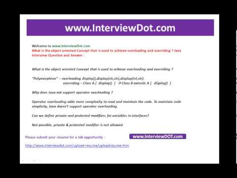 what is the object oriented concept that is used to achieve overloading and overriding job java