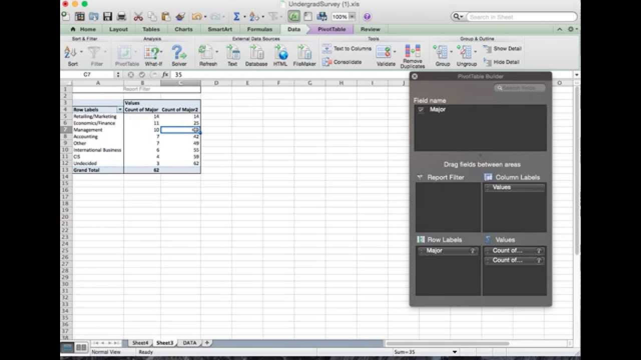 Pareto Chart Excel 2011