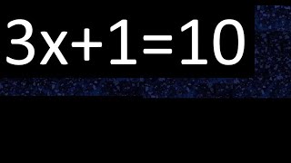 3X110 How To Solve Linear Equations, Find X Unknown Variable