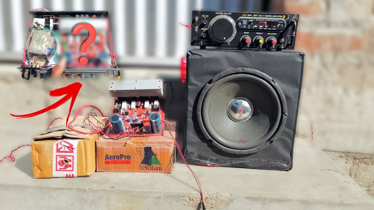 5200 amplifier cabinet mein set kiya hun 3773 ko hatakar aur sound testing bhi 8 inch atom woofer 