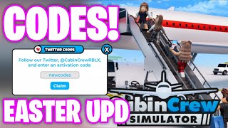 *NEW* ALL WORKING EASTER UPDATE CODES FOR CABIN CREW SIMULATOR! ROBLOX CABIN CREW SIMULATOR CODES