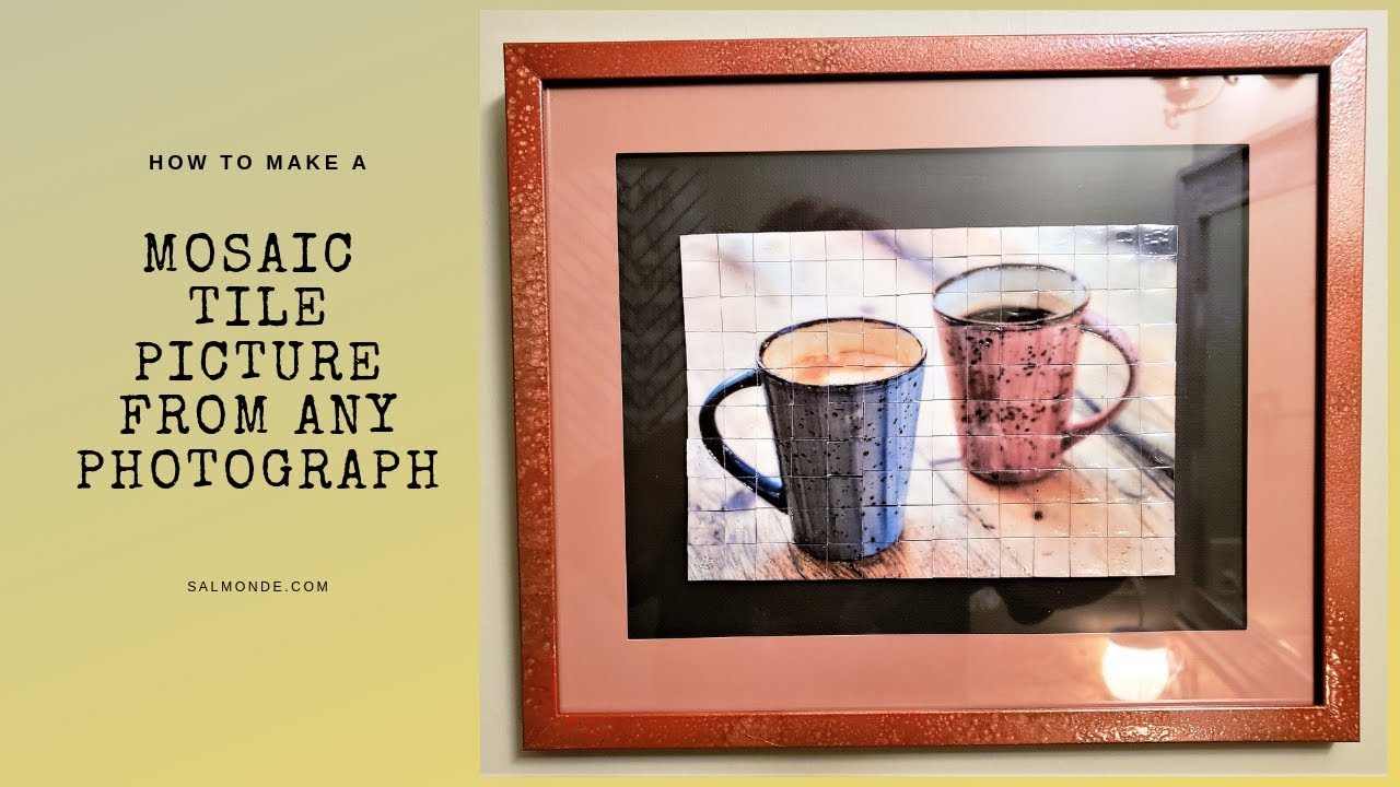 Make a Faux Mosaic Tile Coffee Picture from any Photo or Print DIY