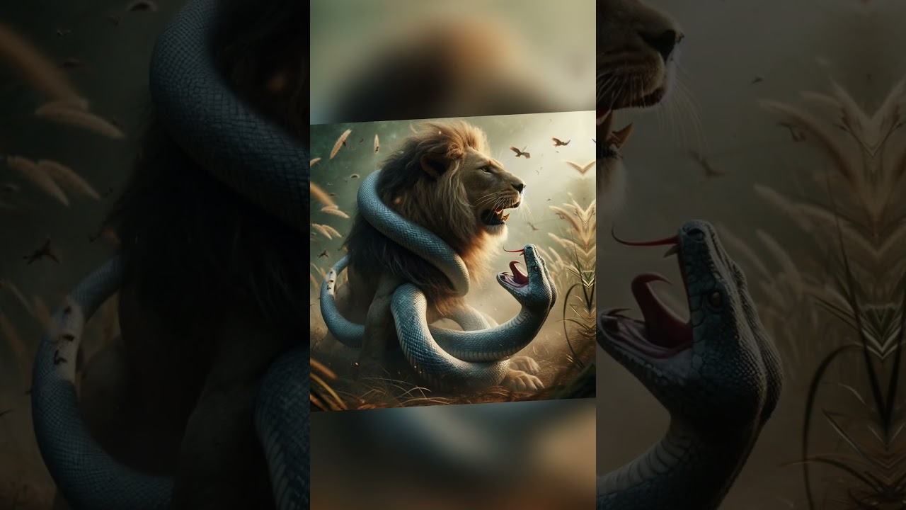 lion Vs anaconda😱🦁🐍
