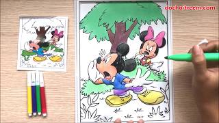 Đồ chơi trẻ em TÔ MÀU TRANH BẰNG NHỰA chuột Mickey & Minnie -Coloring Mickey&Minie mouse (Chim Xinh)