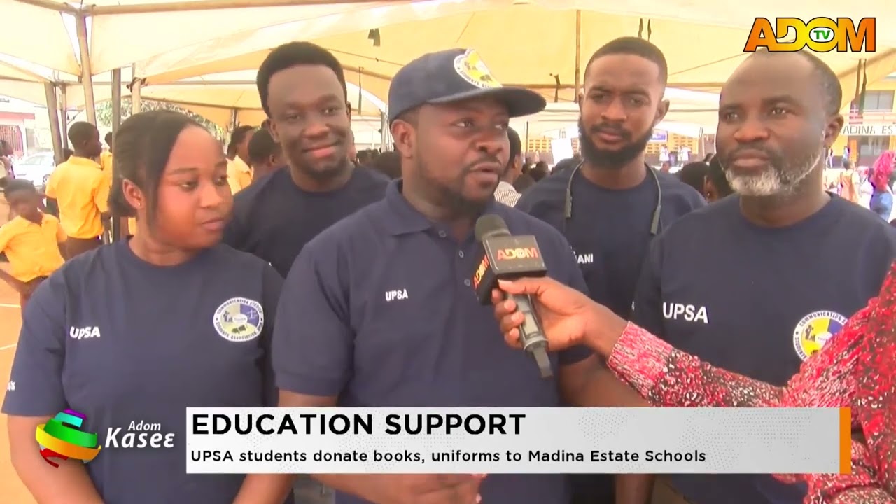 UPSA students donate books, uniforms to Madina Estate Schools - Premtobre Kasie on Adom TV(22-11-25)