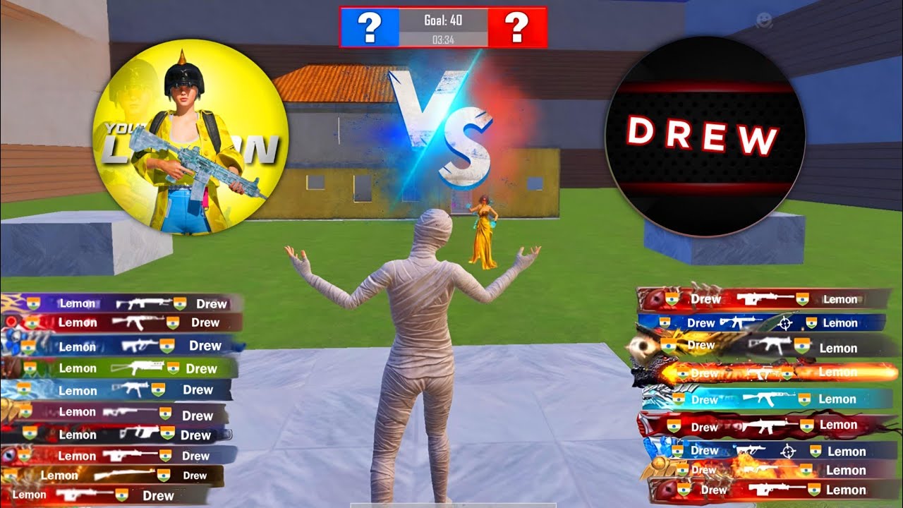 DREW VS LEMON🔥100K  SUBSCRIBERS YOUTUBER CHALLENGE ME😱PUBG MOBILE