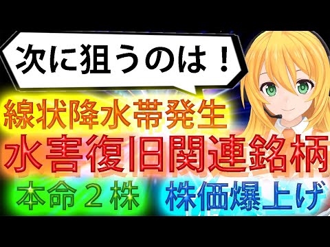 【水害復旧関連銘柄】台風が来たら買う株！記録的大雨で上がる株を先回り買い