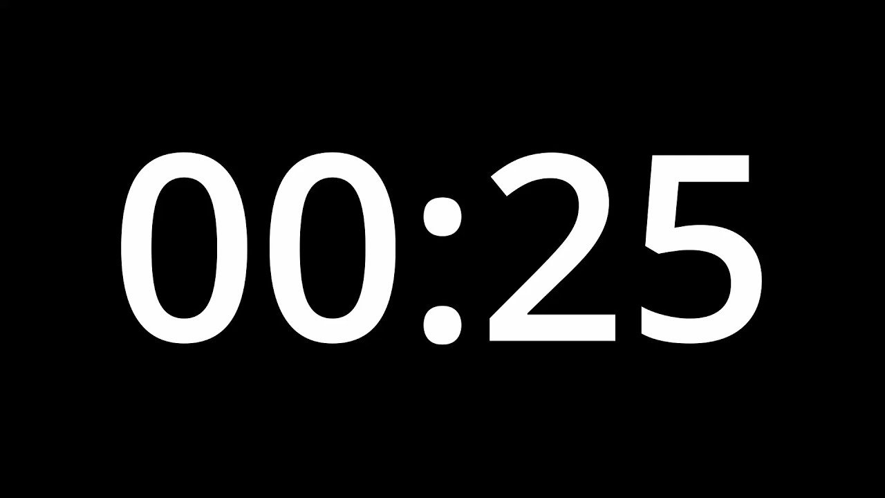 25 SECOND TIMER - No Sound - Full HD 1080p - COUNTDOWN - YouTube