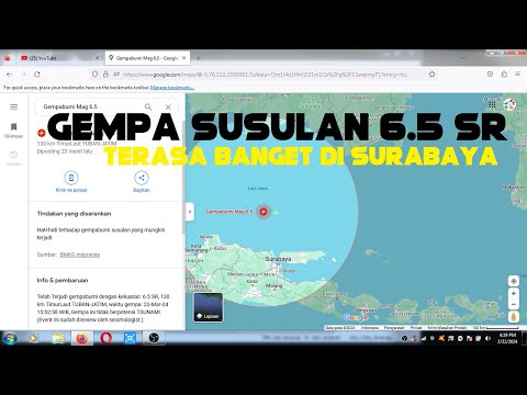 GEMPA SUSULAN 6.5 SR TERASA BANGET DI SURABAYA