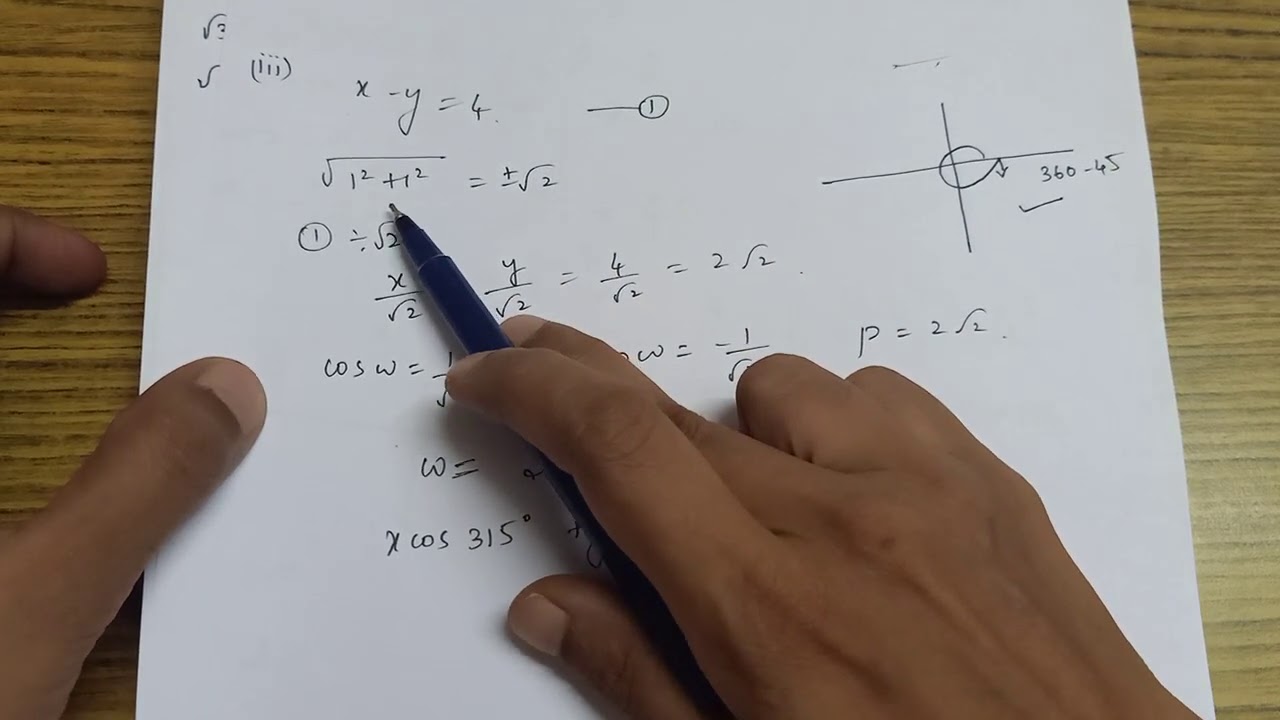 Exercise 10 3 problem 3 iii class 11 straight lines solutions normal