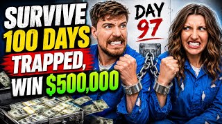 Survive 100 Days Trapped, Win $500,000 😱💰 | MrBeast Challenge #mrbeast #mrbeastchallenge 