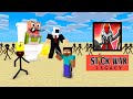 Skibidi Toilet + Stick War Legacy + Mr meat Herobrine Fight Mr Meat &amp; Stickman!  - Minecraft