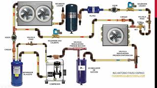 ESQUEMAS GENERALES DE COMPONENTES PARA EQUIPOS DE REFRIGERACION EN CUARTOS FRIOS