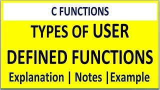Famous Types of user defined functions in c programming Wealth