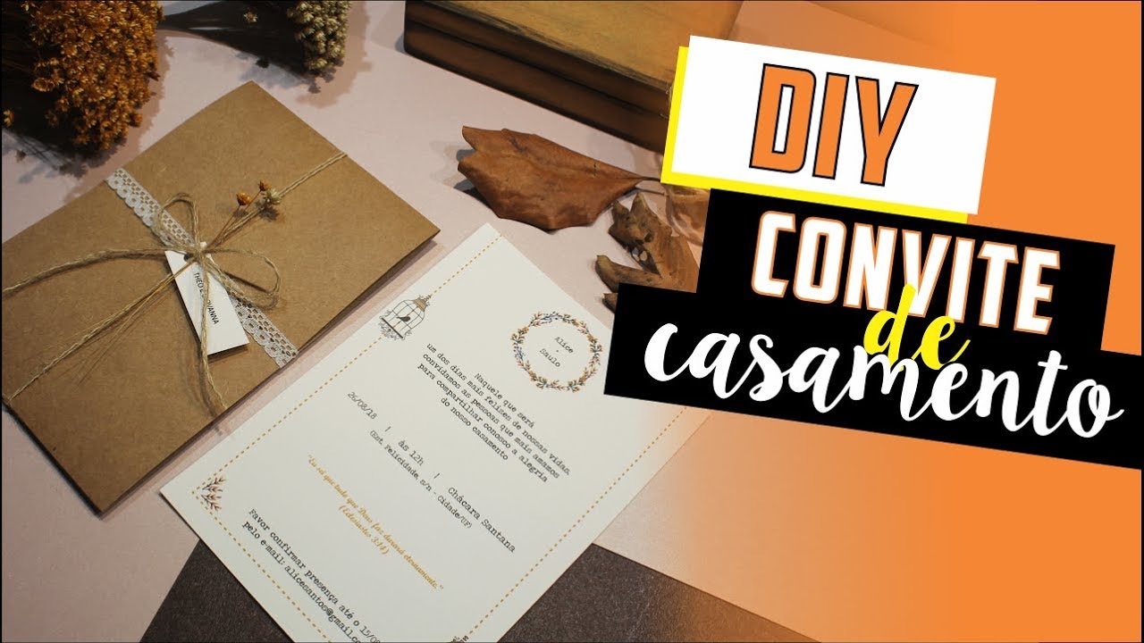 Como fazer Convite de Casamento Rústico? - DIY | Faça você mesmo | Tutoriais [casamento]