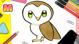 COMO DIBUJAR UNA LECHUZA KAWAII - Dibujos de animales kawaii - Aprende con Jape